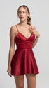 Falu Red Corset Flare Mi̇ni̇ Dress